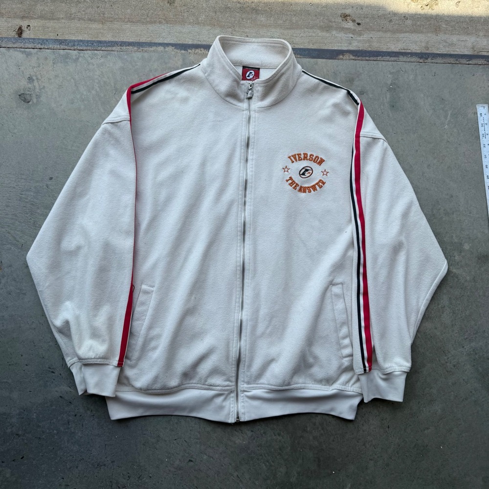 Vintage Reebok Allen Iverson The Answer Track Jacket White XL I3 Basketball